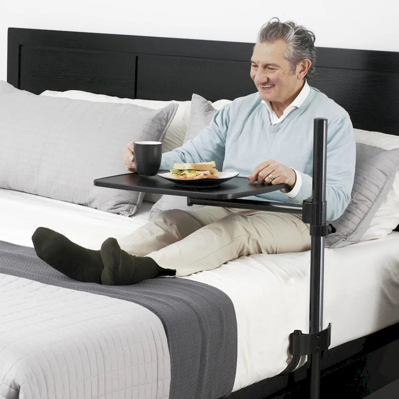 Table de lit réglable avec support pivotant pour ordinateur portable à 360 degrés Noir