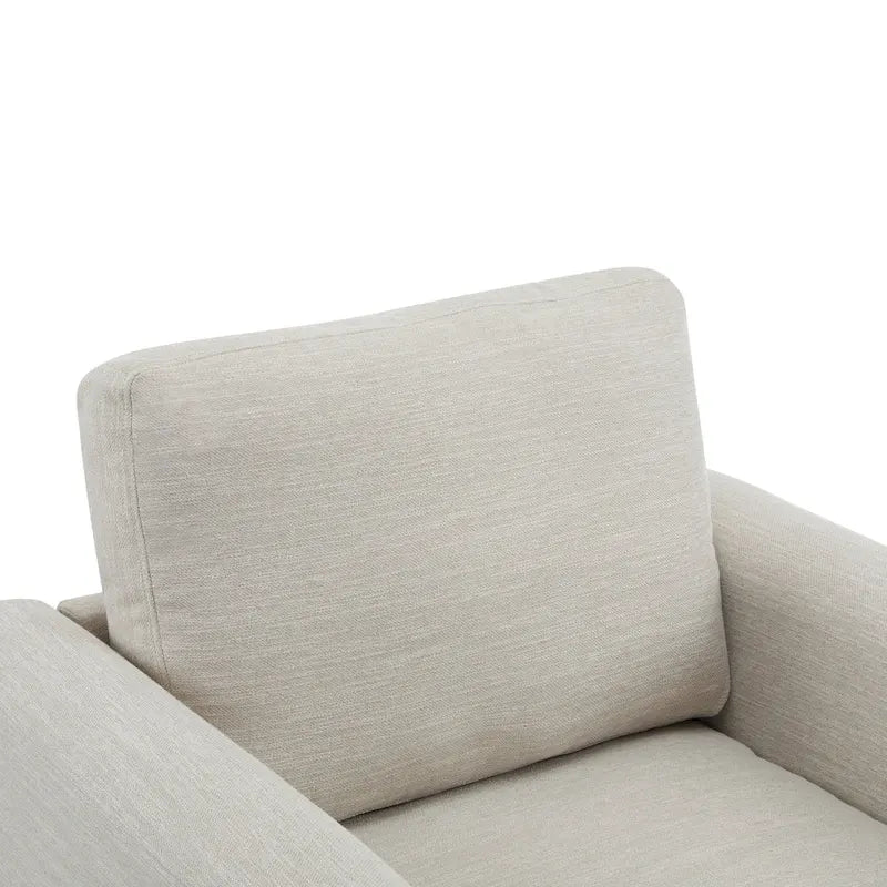 Fauteuil rembourré avec cadre en bois massif Tissu naturel anthracite