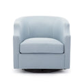Fauteuil d'appoint pivotant et planeur en forme de tonneau, rembourré et doté d'accoudoirs à pince
