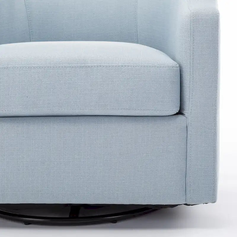 Fauteuil d'appoint pivotant et planeur en forme de tonneau, rembourré et doté d'accoudoirs à pince
