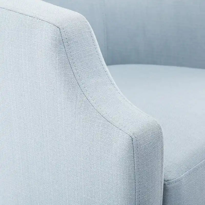 Fauteuil d'appoint pivotant et planeur en forme de tonneau, rembourré et doté d'accoudoirs à pince