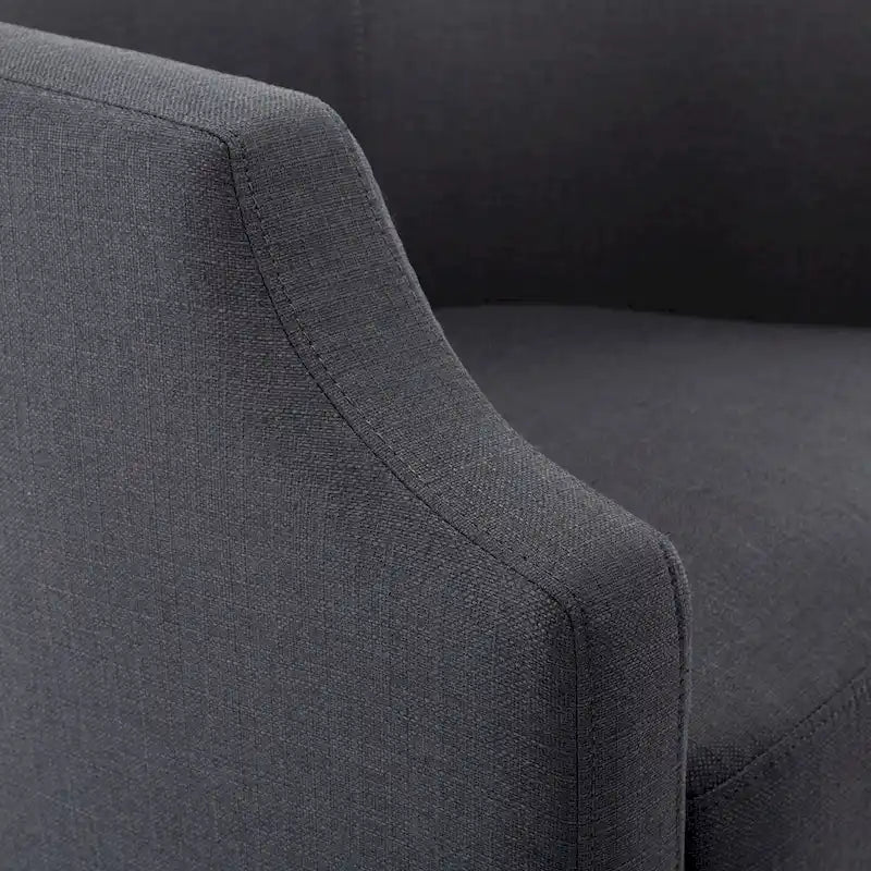 Fauteuil d'appoint pivotant et planeur en forme de tonneau, rembourré et doté d'accoudoirs à pince