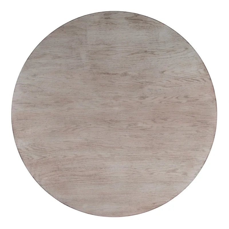 Table à manger ronde sur pied Placage en cerisier Bois massif Classique Élégante