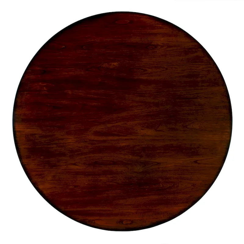 Table à manger ronde sur pied Placage en cerisier Bois massif Classique Élégante