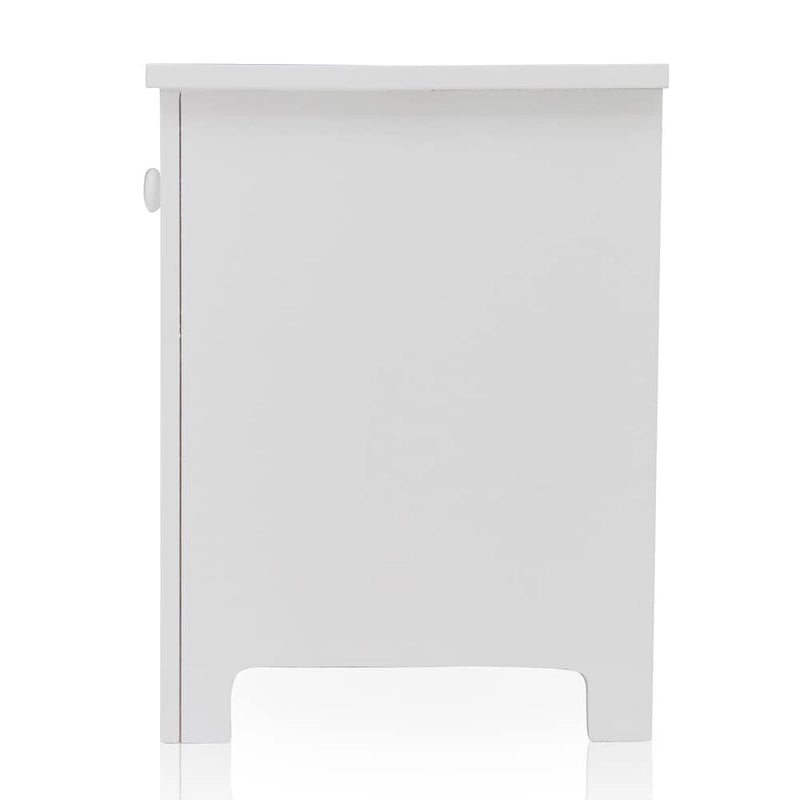 Table de chevet transitoire en bois à 1 tiroir avec étagère ouverte, chêne cerisier blanc expresso