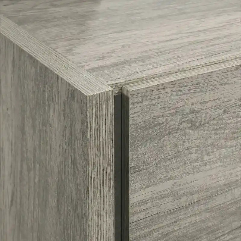 Lit escamotable mural à LED avec tables de chevet intégrées, finition bois gris patiné
