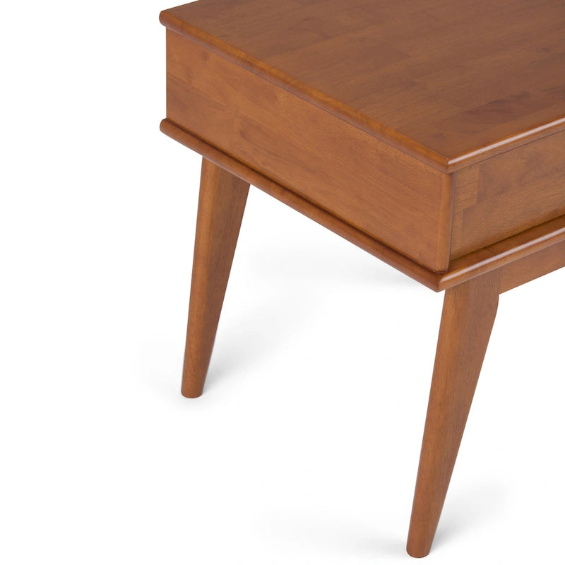 Buffet/Bahut Mid-Century Moderne en Bois Massif avec Étagère à Vin Marron Auburn