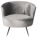 Fauteuil d'appoint en velours tonneau du milieu du siècle avec pieds dorés