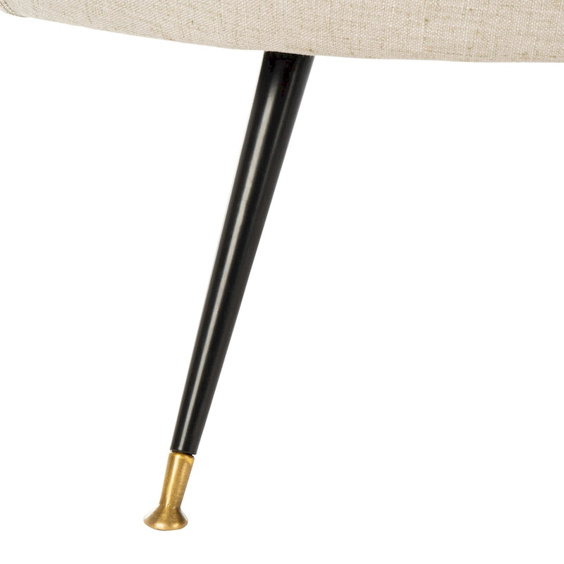 Fauteuil d'appoint en velours tonneau du milieu du siècle avec pieds dorés