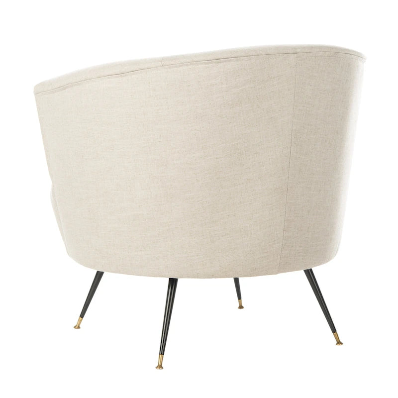 Fauteuil d'appoint en velours tonneau du milieu du siècle avec pieds dorés