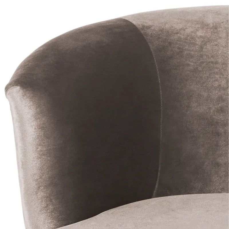 Fauteuil d'appoint en velours tonneau du milieu du siècle avec pieds dorés