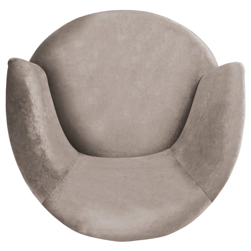 Fauteuil d'appoint en velours tonneau du milieu du siècle avec pieds dorés