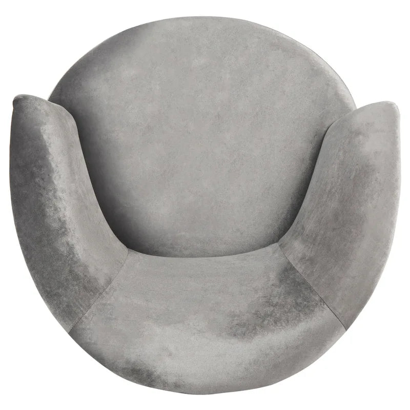 Fauteuil d'appoint en velours tonneau du milieu du siècle avec pieds dorés