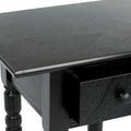 Table d'appoint de style rustique chic en bois sculpté avec tiroir, finition vieillie