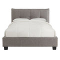Amy Low Profile King Bed, Tufted Linen, Wide Storage, Gray