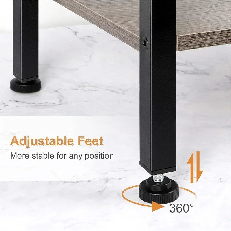 Table de Chevet Rétro avec Station de Recharge USB et Tiroir de Rangement