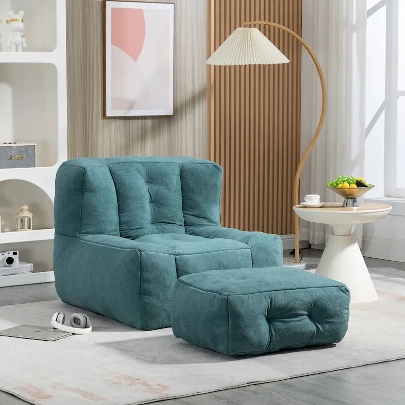 Fauteuil d'appoint surdimensionné en velours capitonné, siège de salon rembourré en mousse souple