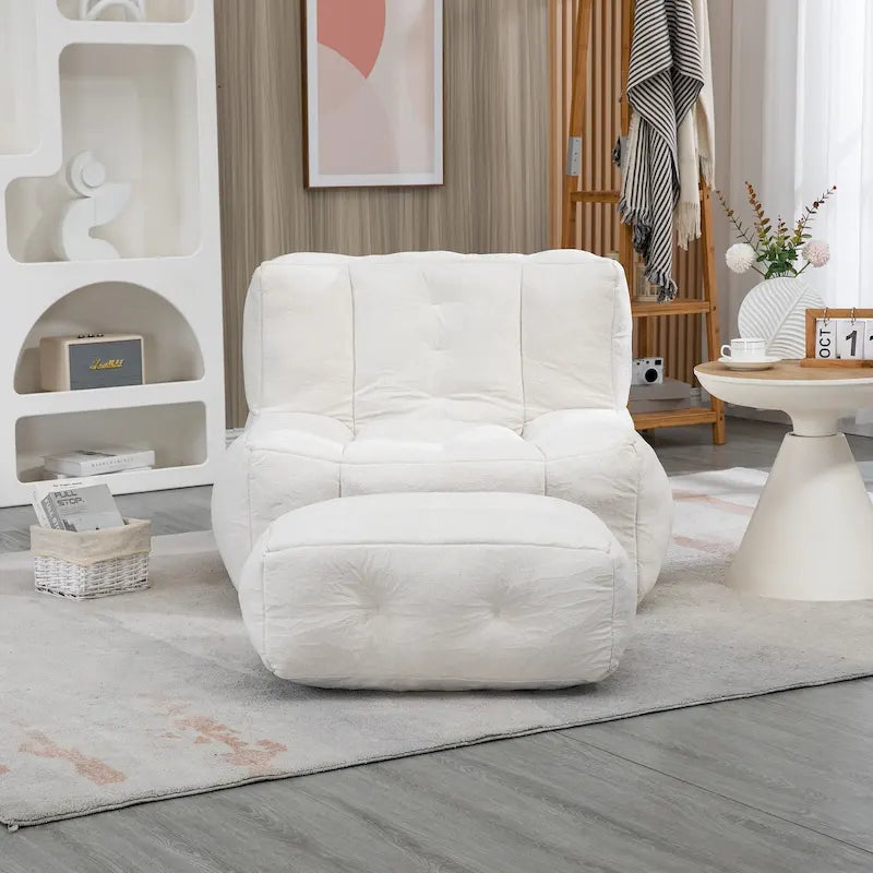 Fauteuil d'appoint surdimensionné en velours capitonné, siège de salon rembourré en mousse souple