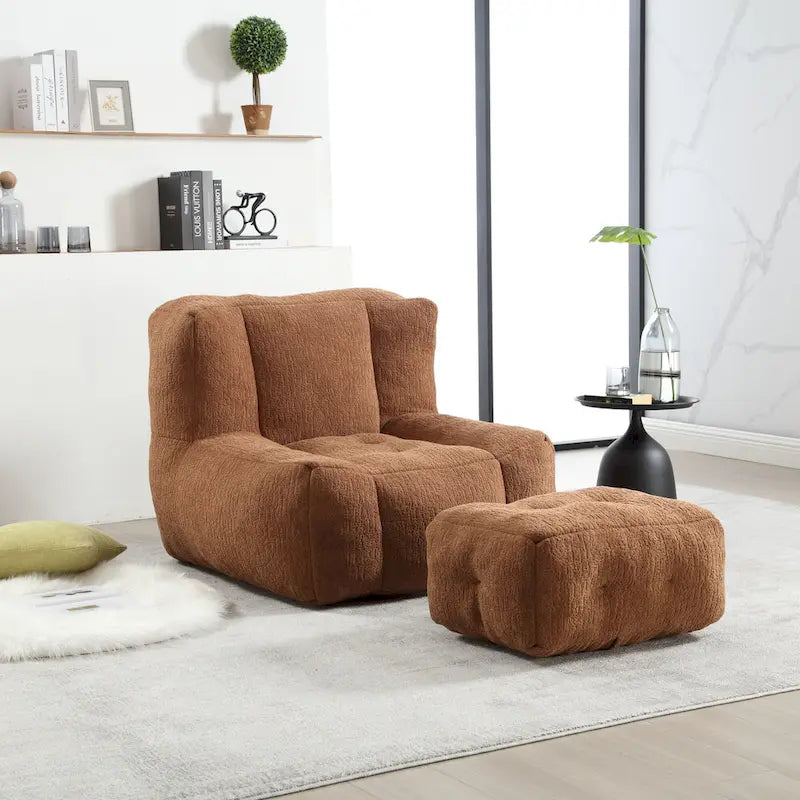 Fauteuil d'appoint surdimensionné en velours capitonné, siège de salon rembourré en mousse souple