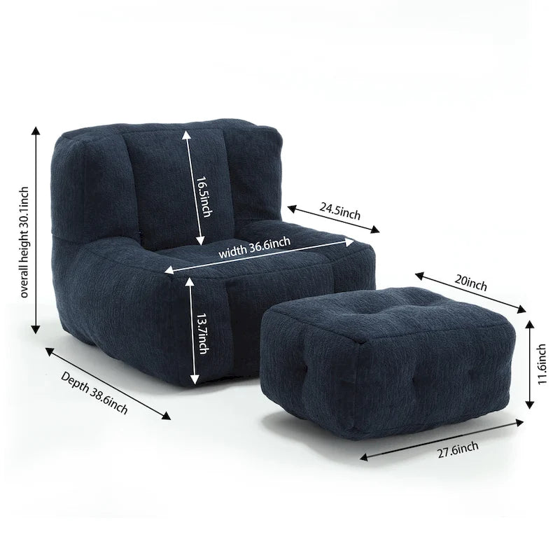 Fauteuil d'appoint surdimensionné en velours capitonné, siège de salon rembourré en mousse souple