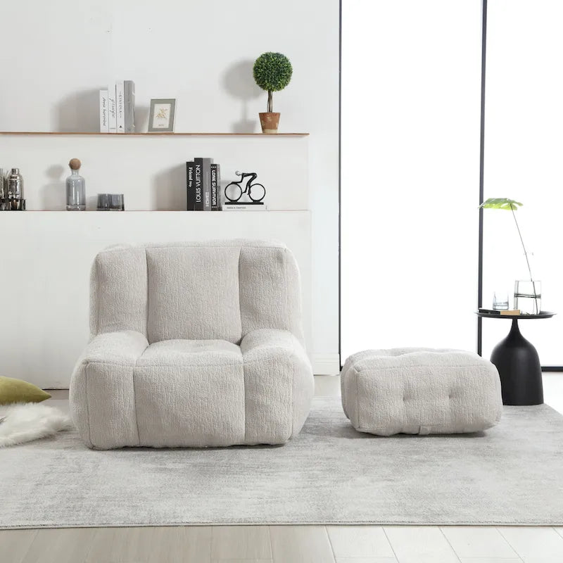 Fauteuil d'appoint surdimensionné en velours capitonné, siège de salon rembourré en mousse souple