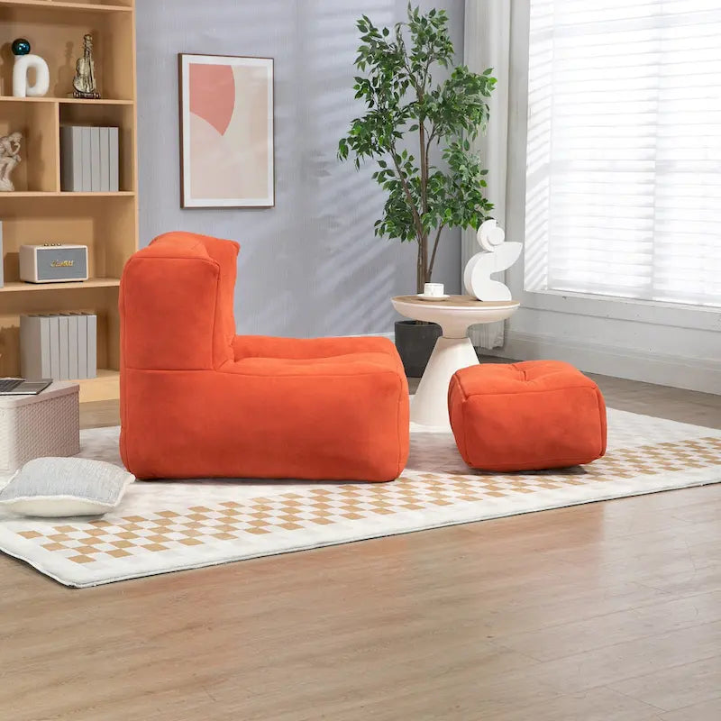 Fauteuil d'appoint surdimensionné en velours capitonné, siège de salon rembourré en mousse souple