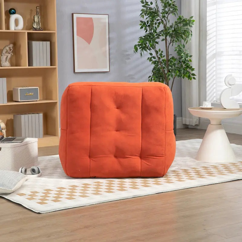 Fauteuil d'appoint surdimensionné en velours capitonné, siège de salon rembourré en mousse souple