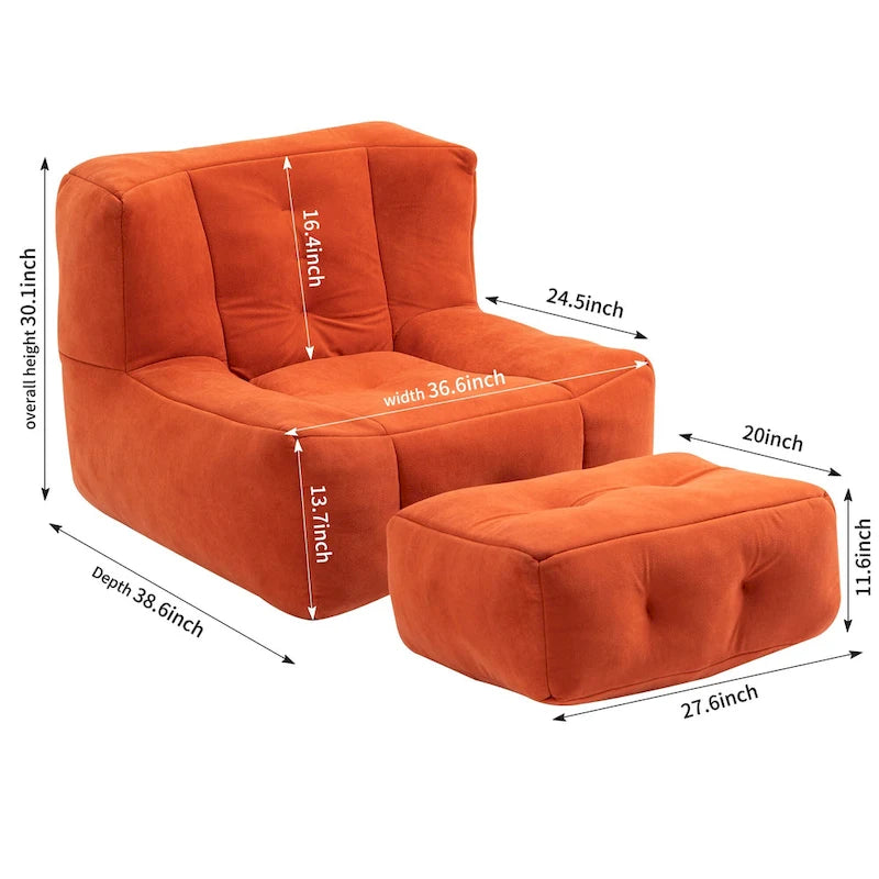 Fauteuil d'appoint surdimensionné en velours capitonné, siège de salon rembourré en mousse souple