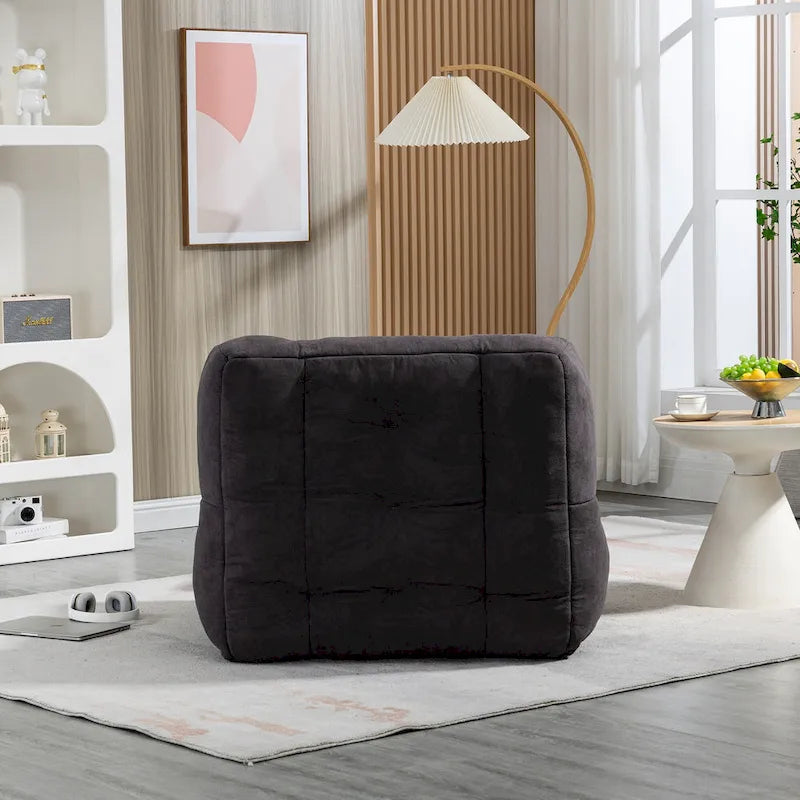 Fauteuil d'appoint surdimensionné en velours capitonné, siège de salon rembourré en mousse souple