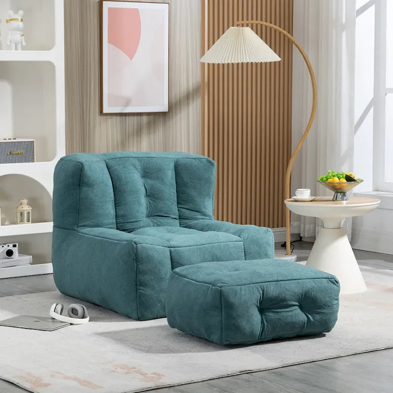 Fauteuil d'appoint surdimensionné en velours capitonné, siège de salon rembourré en mousse souple