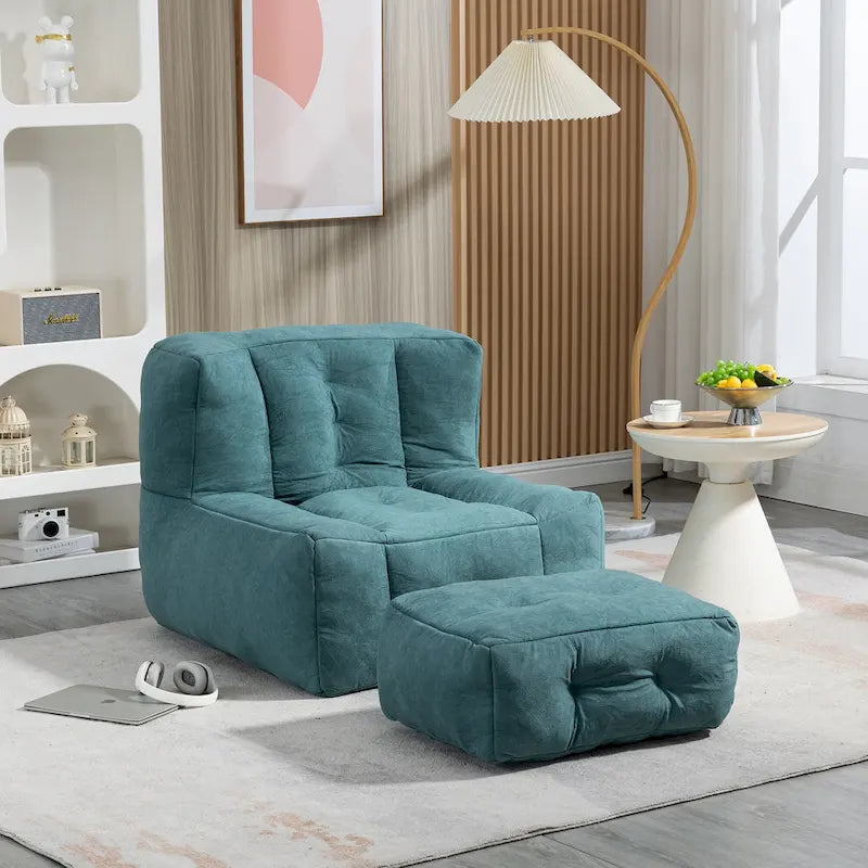 Fauteuil d'appoint surdimensionné en velours capitonné, siège de salon rembourré en mousse souple