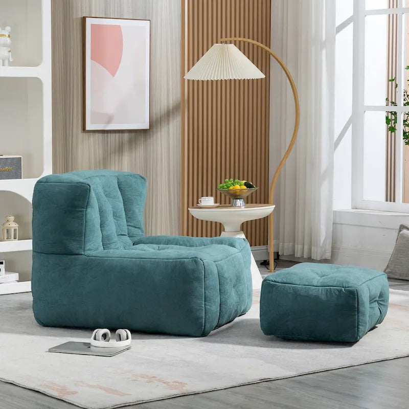Fauteuil d'appoint surdimensionné en velours capitonné, siège de salon rembourré en mousse souple