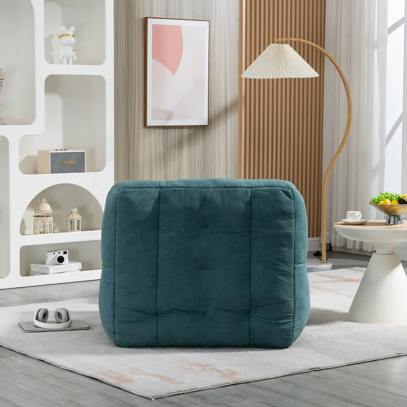 Fauteuil d'appoint surdimensionné en velours capitonné, siège de salon rembourré en mousse souple