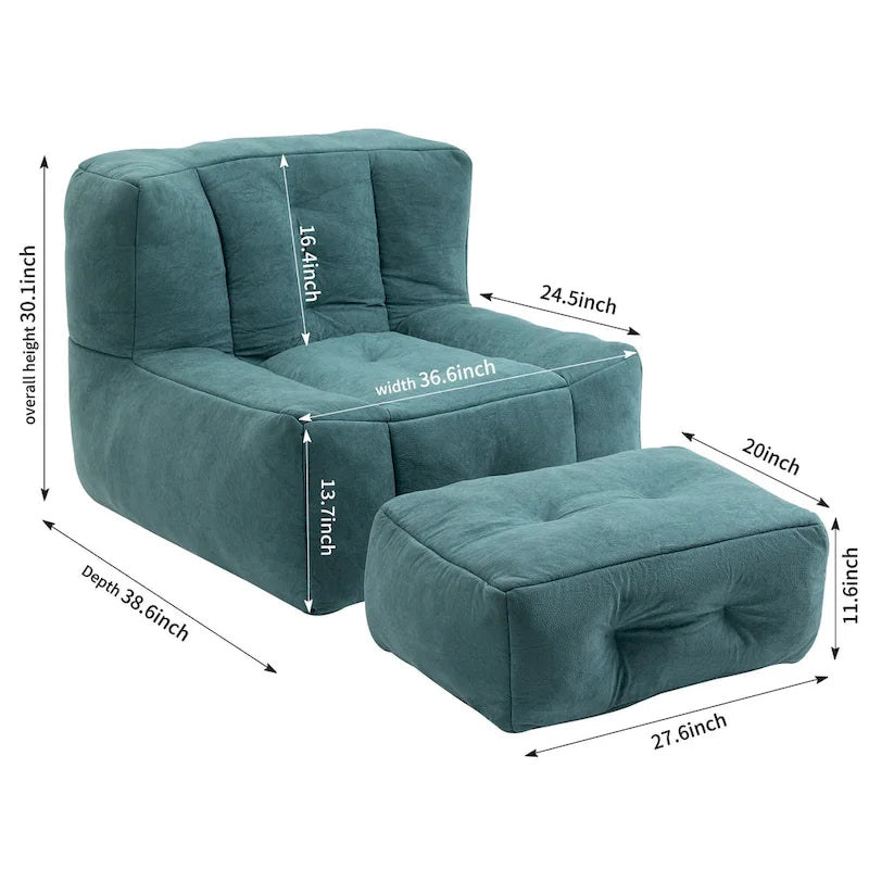 Fauteuil d'appoint surdimensionné en velours capitonné, siège de salon rembourré en mousse souple