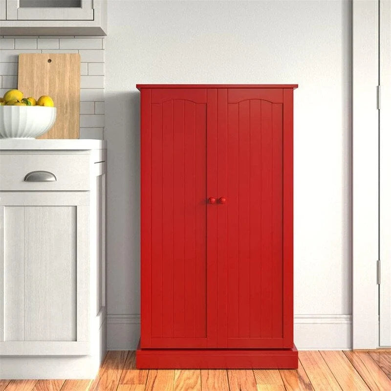 Meuble de garde-manger de cuisine autoportant avec étagères réglables et rangements de porte, bleu marine