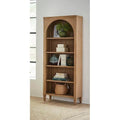 Étagère Ouverte avec Détails en Arc, Finition Bois, Marron, 5 Tablettes de Rangement