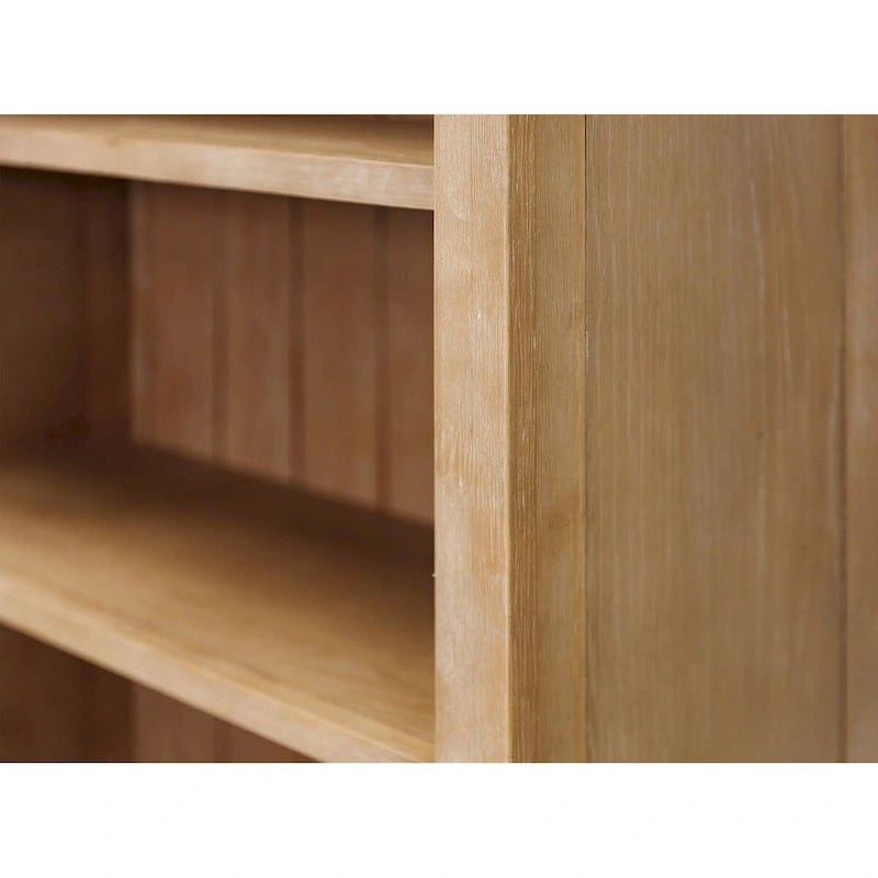 Étagère Ouverte avec Détails en Arc, Finition Bois, Marron, 5 Tablettes de Rangement