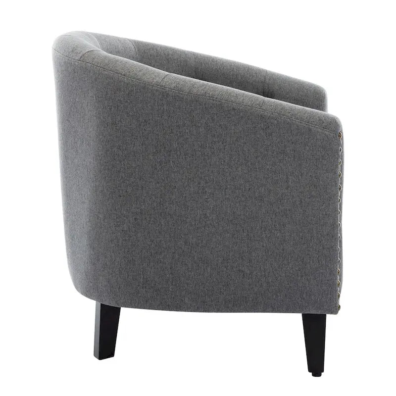 Fauteuil d'appoint capitonné en cuir PU avec clous décoratifs pour salon