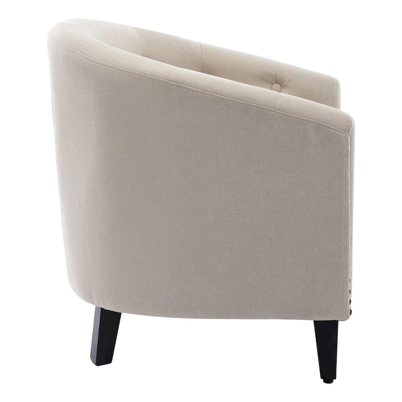 Fauteuil d'appoint capitonné en cuir PU avec clous décoratifs pour salon