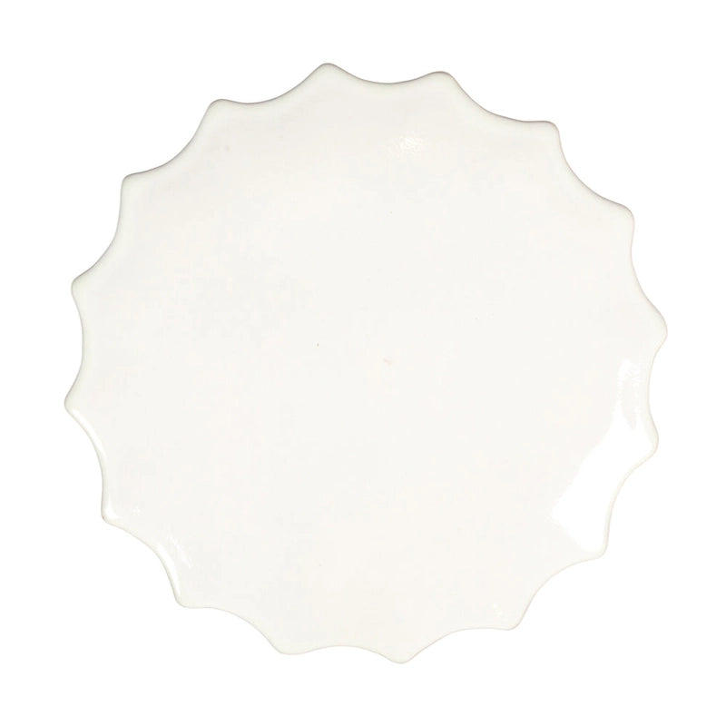 Tabouret de jardin en grès blanc sculpté, céramique cannelée brillante