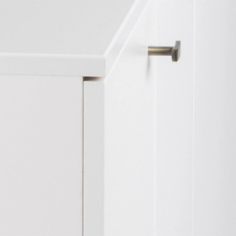 Buffet 4 portes Mid-Century Modern avec étagères réglables Blanc