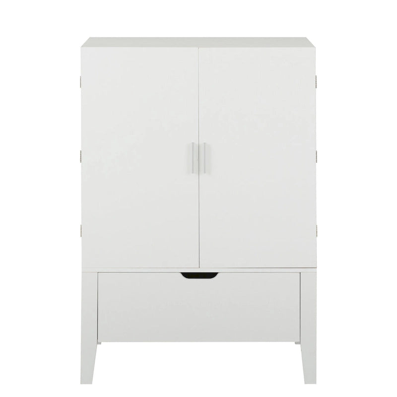 Meuble Bar Industriel avec Casier à Bouteilles Porte-Verres Tiroir Double Porte