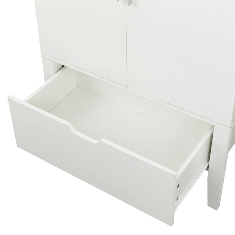 Meuble Bar Industriel avec Casier à Bouteilles Porte-Verres Tiroir Double Porte